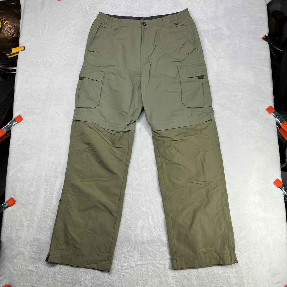 Pacific Trail Convertible Hiking Pants Men's Green Cargo Pockets Outdoor - 32X31